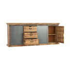 Tabuk - Grand Buffet En Bois De Manguier Massif Et Métal