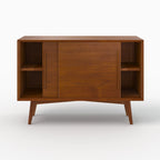 Waya - Petit Buffet En Bois De Teck, 2 Portes Coulissantes