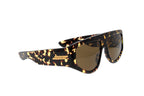Luxury Eyewear – Okulary Przeciwsłoneczne - Bottega Veneta, brązowo-czarne okulary przeciwsłoneczne, widok z profilu trzy czwarte, na białym tle