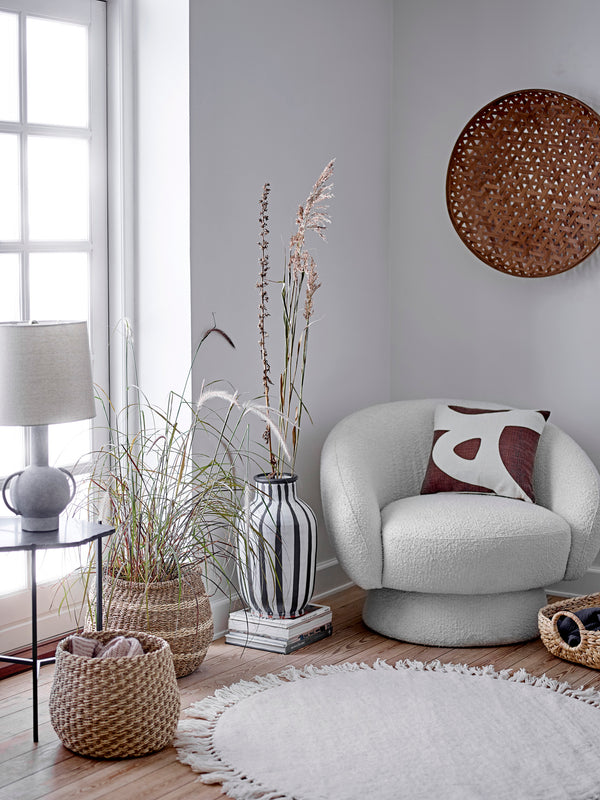 Kean - Lampe À Poser - Gris - Terre Cuite