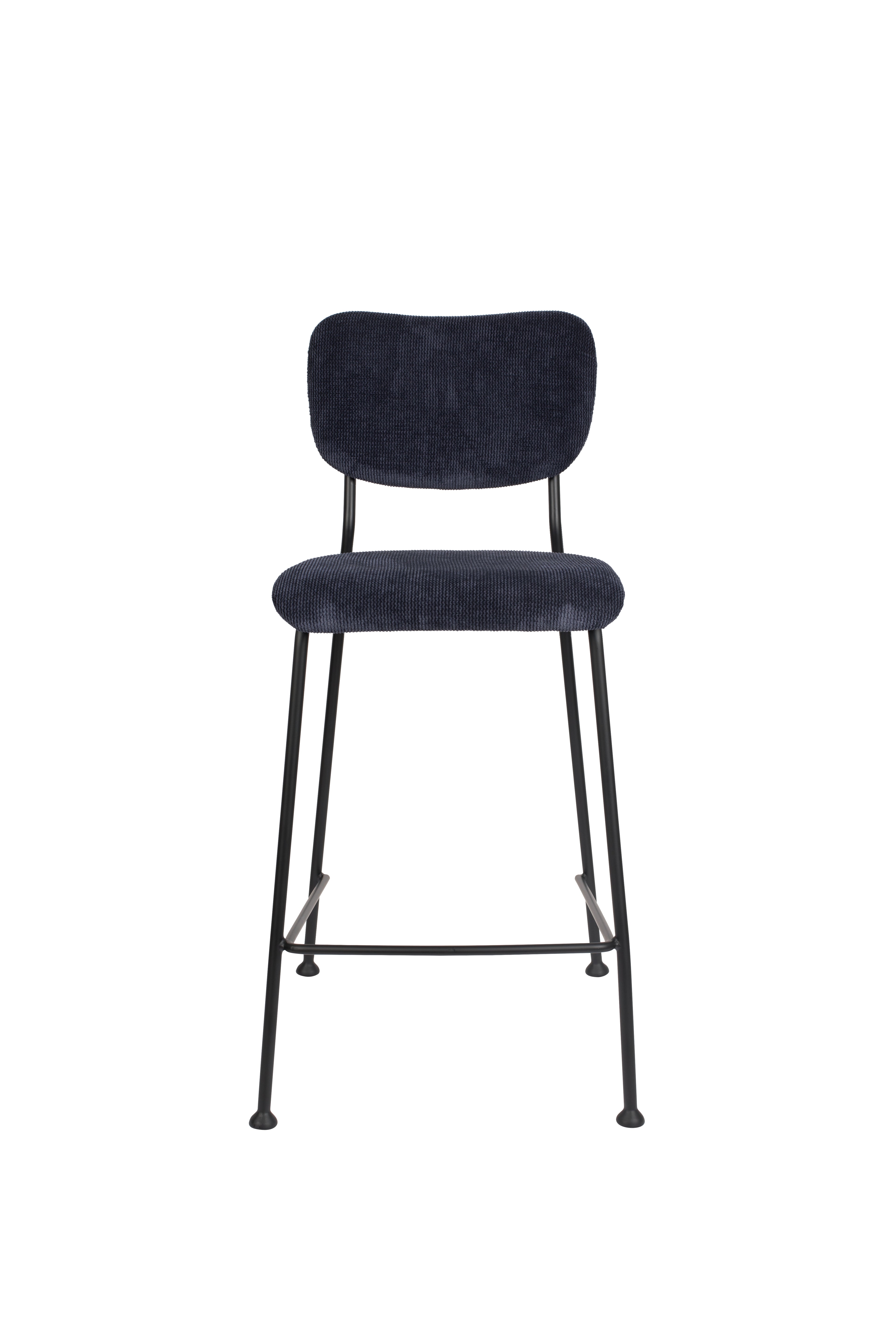 Benson 64.5 Cm - Set of 2 Bar & Counter Stools - Fabric - Dark Blue