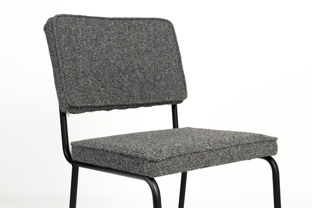 Buddy - Lot De 2 Chaises De Salle À Manger - Tissu - Noir