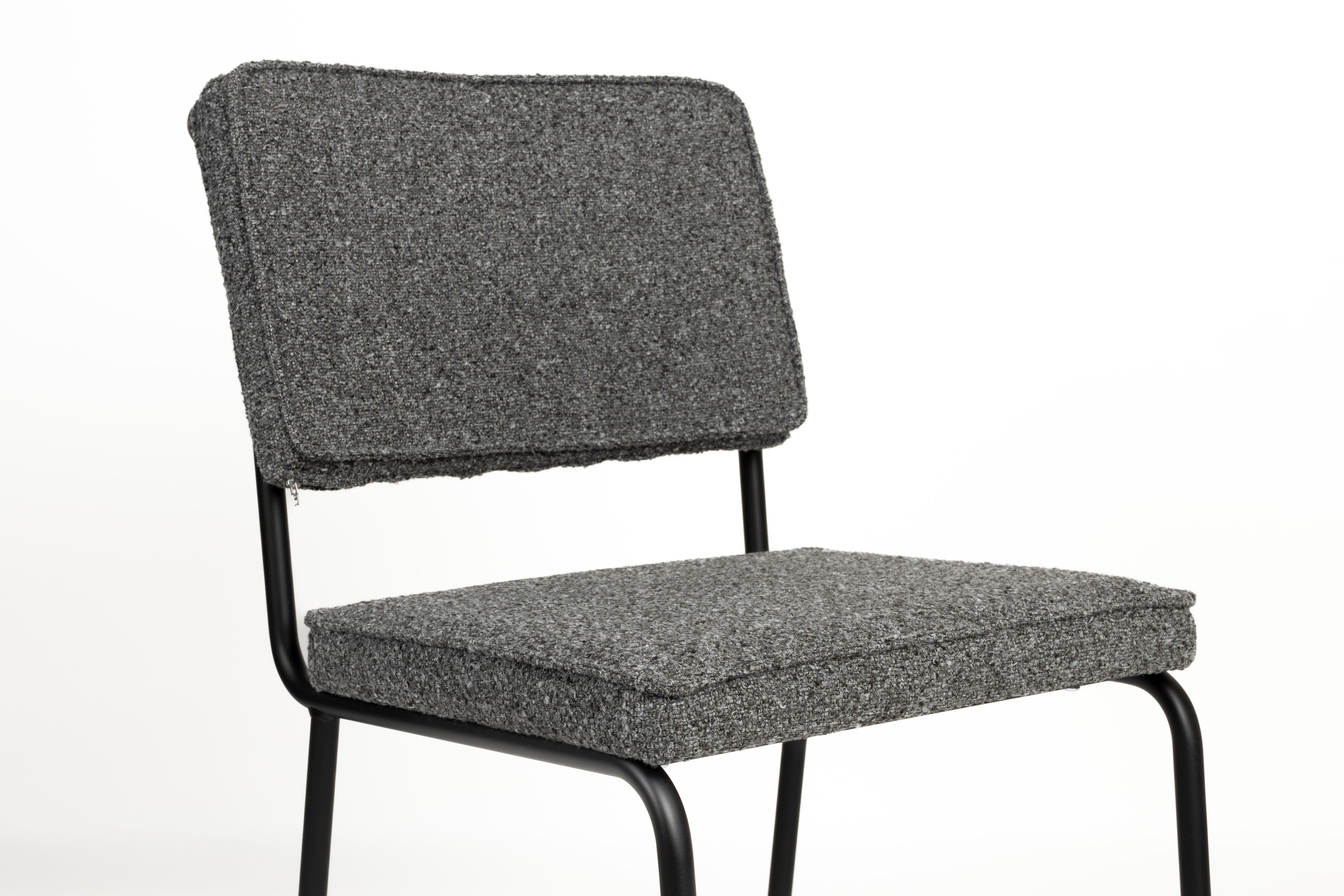 Buddy - Lot De 2 Chaises De Salle À Manger - Tissu - Noir