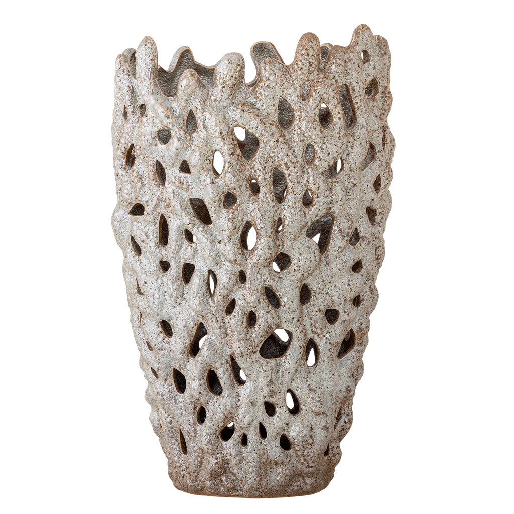 Eunice - Jarrón Decorativo - Blanco - Gres