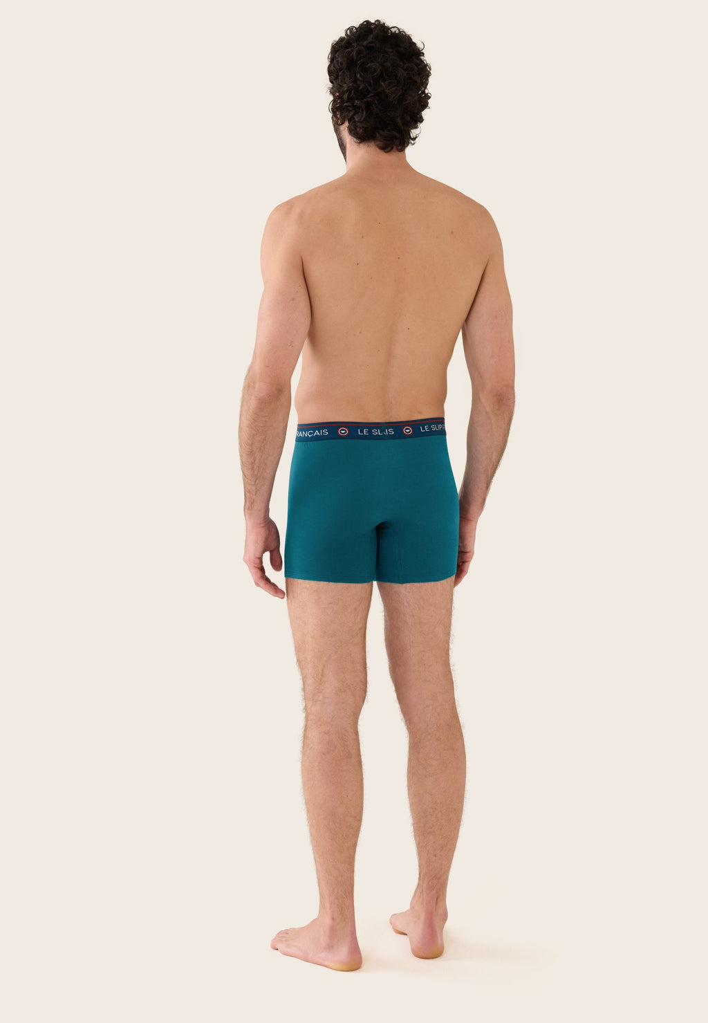 Boxer Redoutable Long En Coton - Bleu Canard
