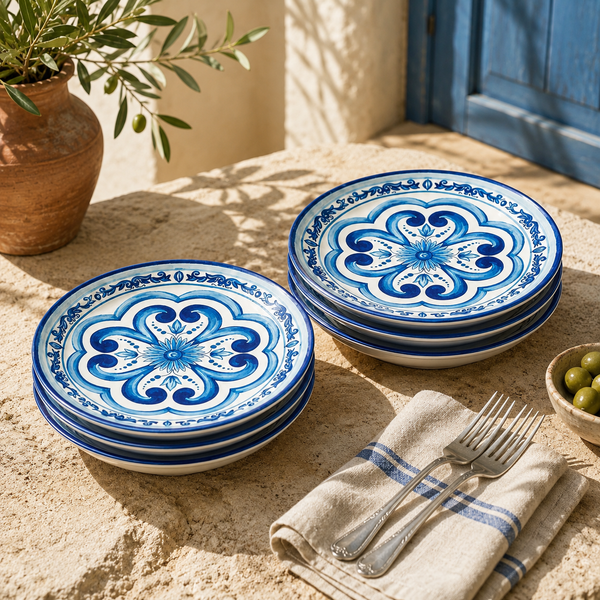 Juego De 6 Platos Llanos “Blues”