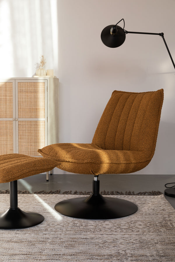 Jax Bouclé - Sillón lounge - Tela - Ocre/Marrón