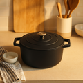 Cocotte Redonda De Hierro Fundido - Negro