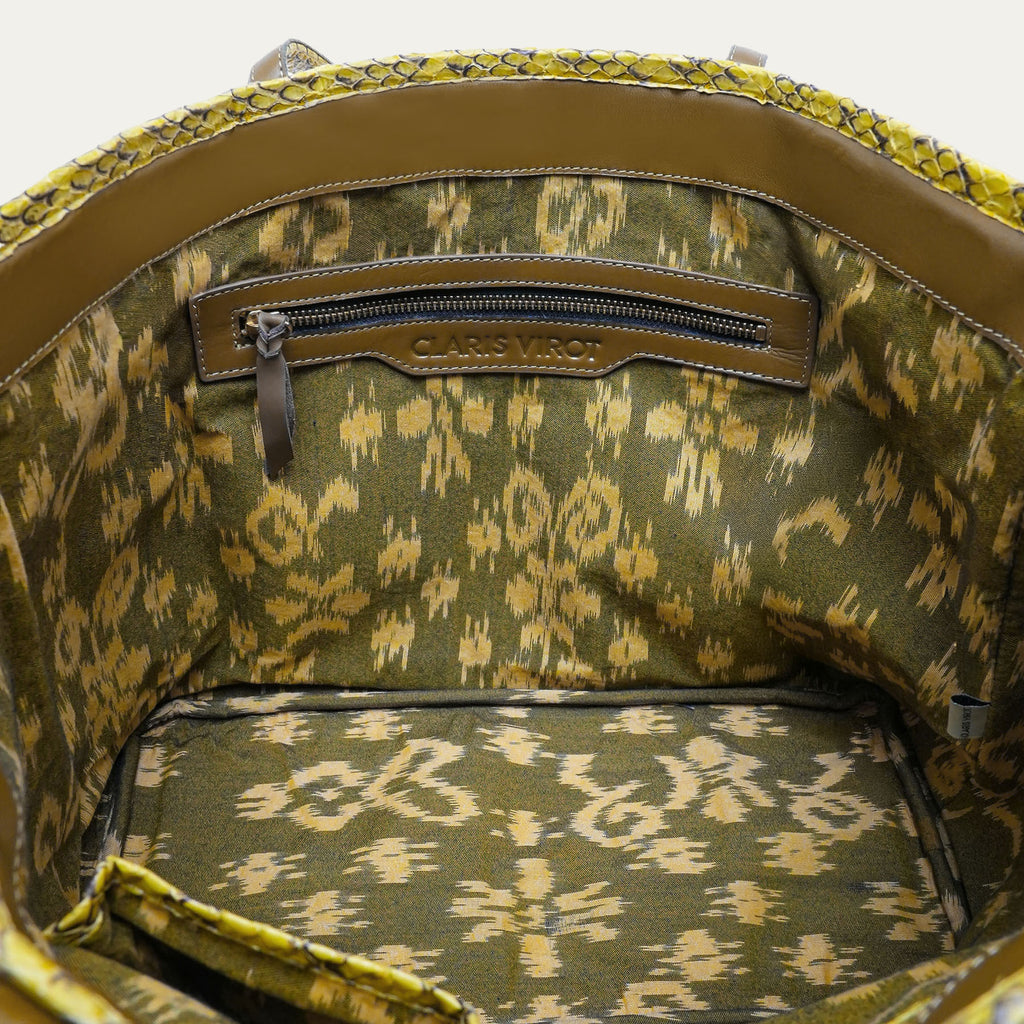 Marny Cobra Mimosa and Suede tote bag