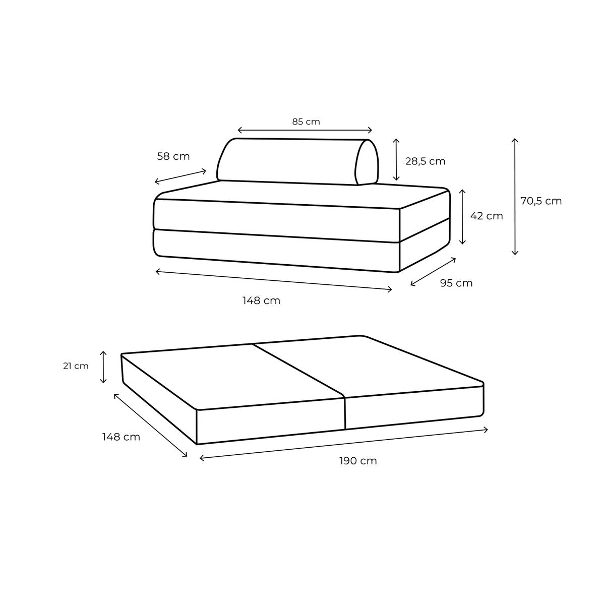 Lincoln Straight Sofa - 2 Seater - Corduroy