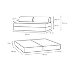 Gemma Straight Sofa - 3 Seater - Smooth Fabric