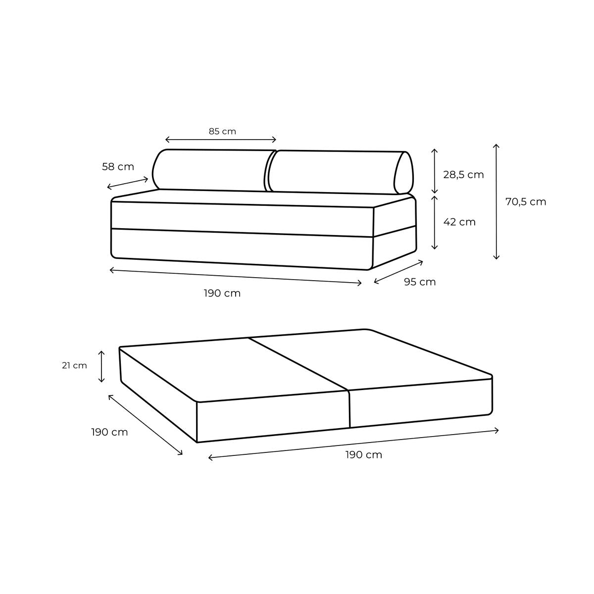 Coco Straight Sofa - 3 Seater - Tweed