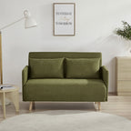 Belushi - Canapé Convertible 2 Places - Tissu - Vert olive