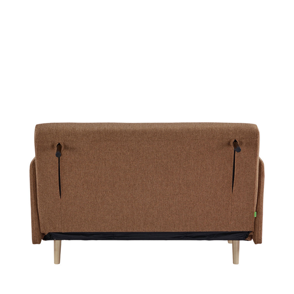 Belushi - Canapé Convertible 2 Places - Tissu - Rouille