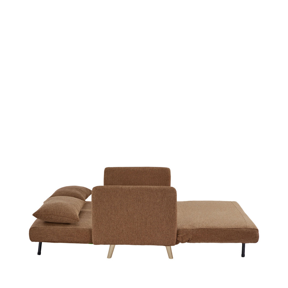 Belushi - Canapé Convertible 2 Places - Tissu - Rouille
