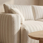 Limona - Divano 3 Posti - Tessuto a Righe - Beige