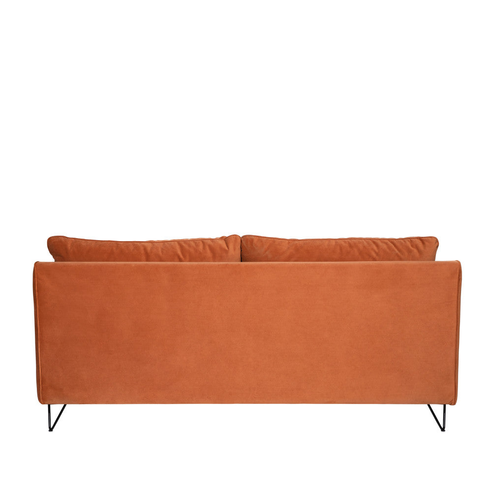 Lunery - Sofá cama de 4 plazas - Terciopelo - Óxido