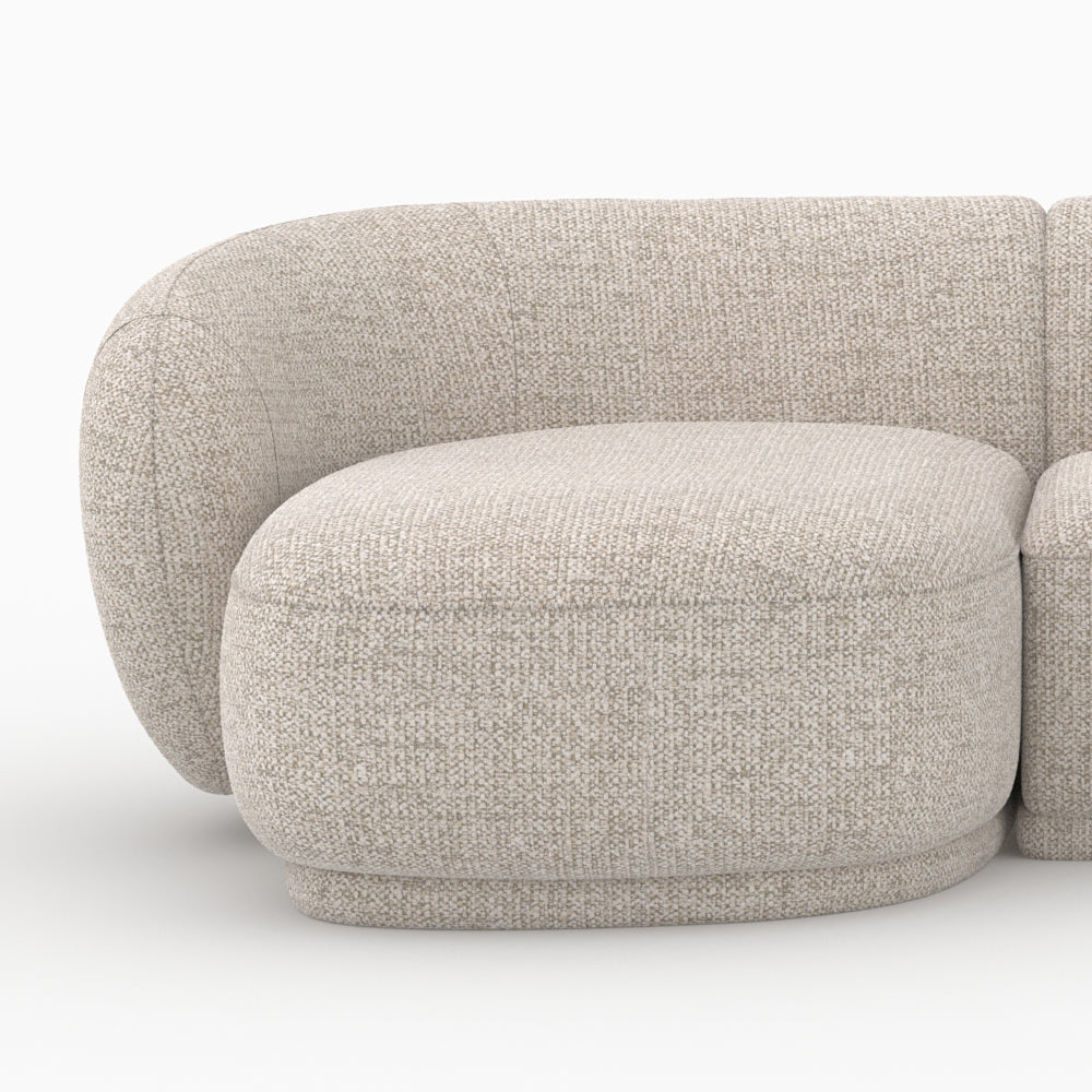 Nova - Canapé D'Angle Modulable 4 Places En Tissu Beige Chiné