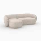 Nova - Canapé D'Angle Modulable 4 Places En Tissu Beige Chiné