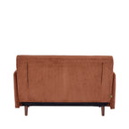 Belushi - Sofá cama de 2 plazas - Pana, patas de madera oscura - Terracota