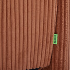Belushi - Sofá cama de 2 plazas - Pana, patas de madera oscura - Terracota