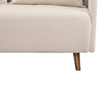 Belushi - Sofá cama de 2 plazas - Pana, patas de madera oscura - Beige