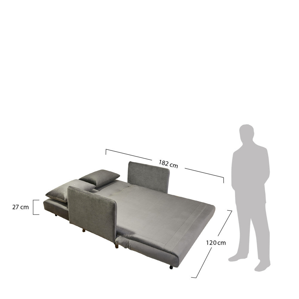 Belushi - Sofá cama de 2 plazas - Terciopelo - Verde bosque