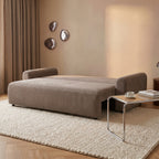 Pol - Canapé Convertible 3 Places - Velours Côtelé - Taupe