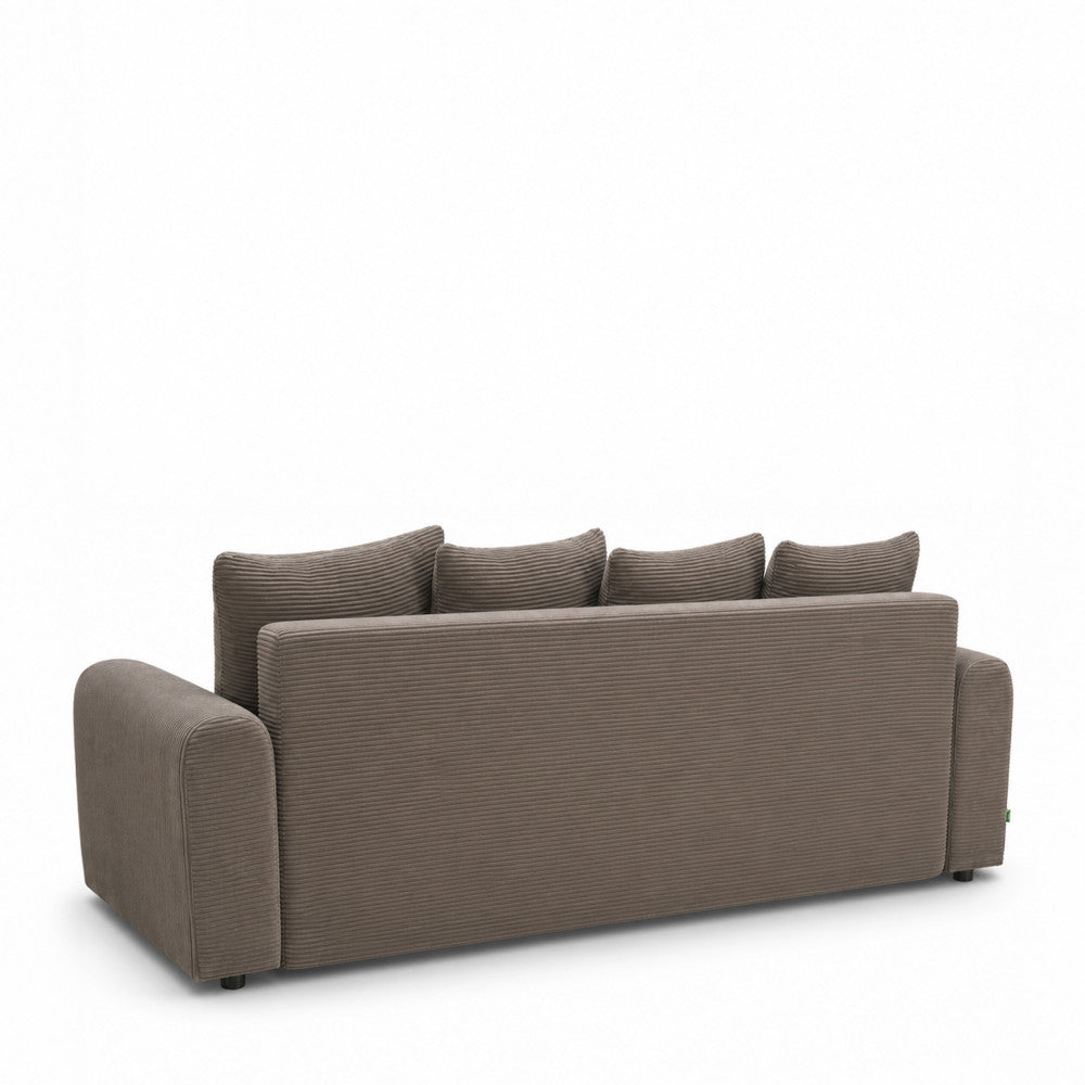 Pol - Canapé Convertible 3 Places - Velours Côtelé - Taupe