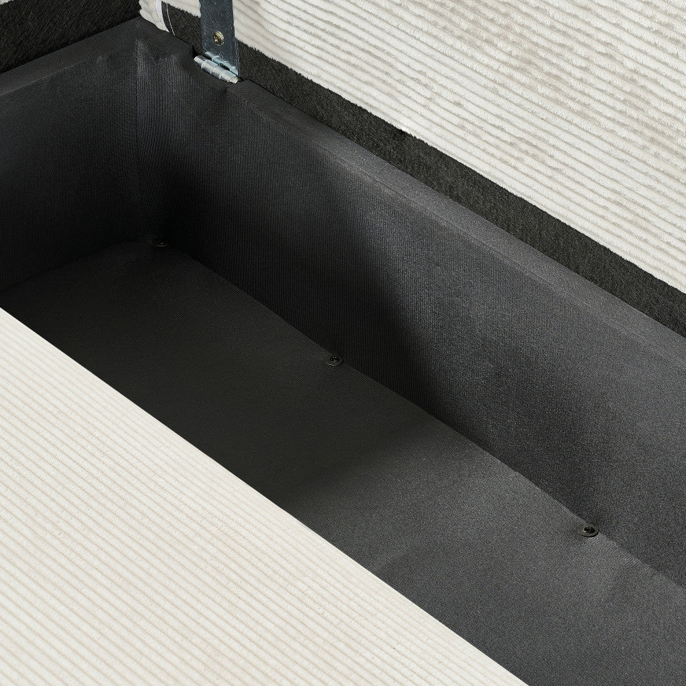Pol - Divano Letto 3 Posti - Velluto a Coste - Beige