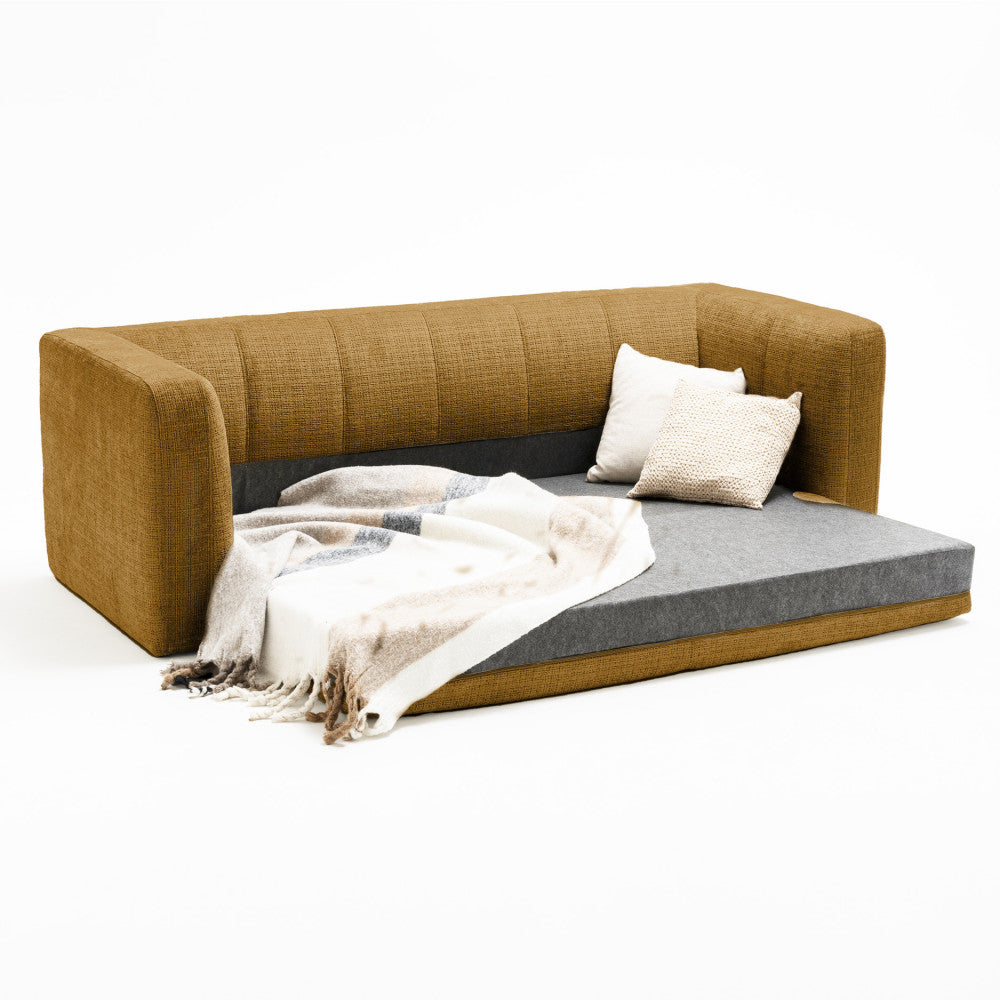 Danae - Divano letto 4 posti - Tessuto ciniglia - Bronzo