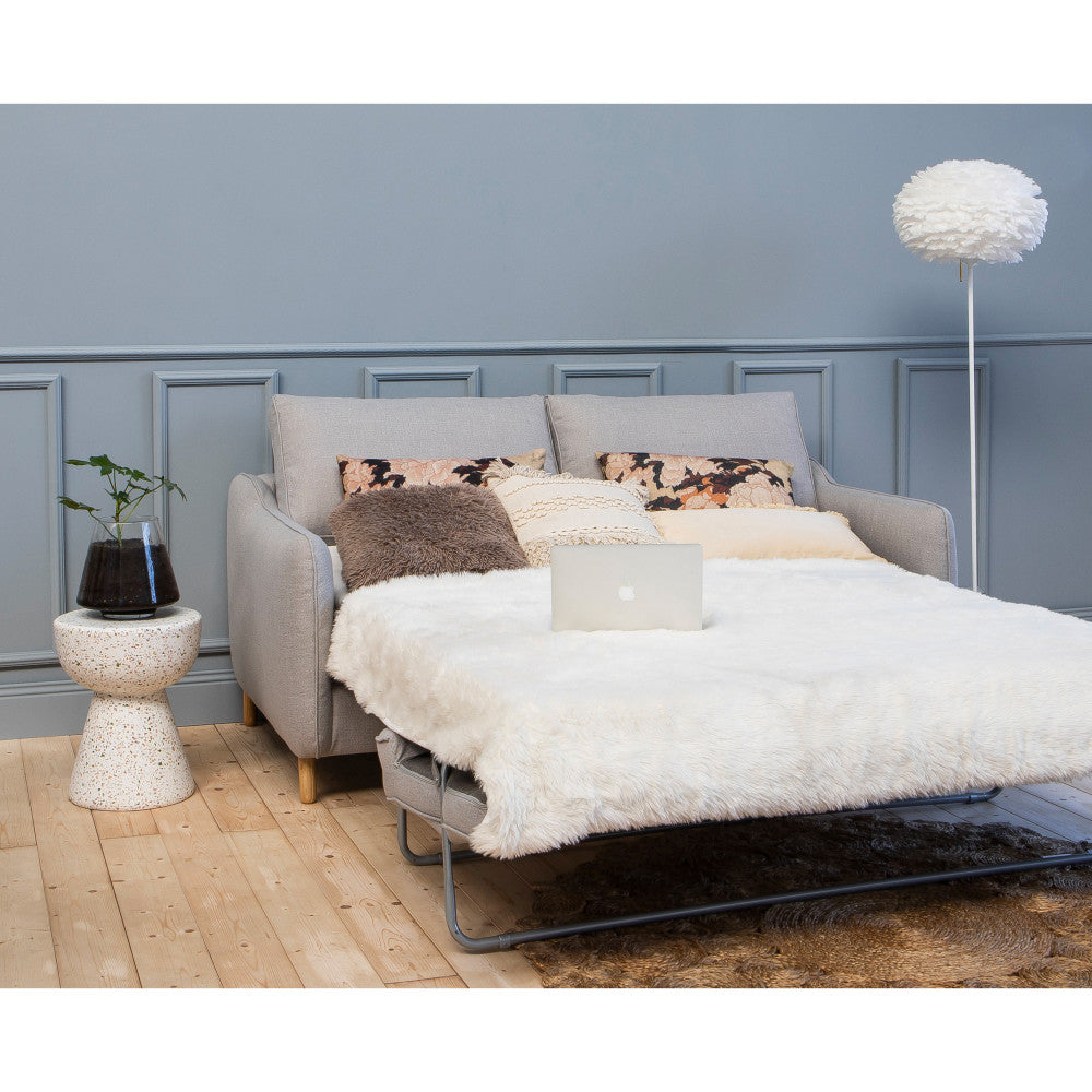 Vornay - Sofá cama Express de 2 plazas - Tela - Gris claro
