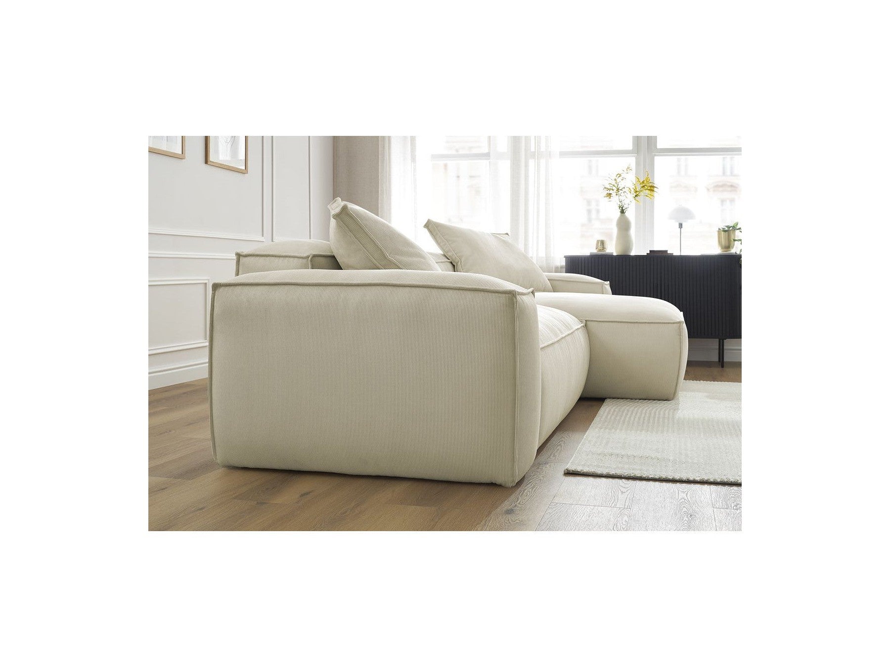 Boheme - Sofá esquinero reversible ultrasuave - Terciopelo acanalado
