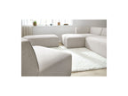 Megeve - Fixed Modular Corner Sofa - Smooth Fabric with 1 Armless Chair and 1 Pouffe - Left Corner