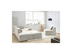 Sofá esquinero fijo modular - Megeve - Tela texturizada - Con 1 sillón y 1 puf - Esquina derecha