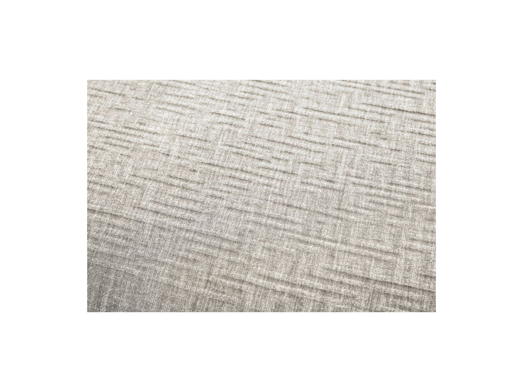 Modular Fixed Corner Sofa - Megeve - Textured Fabric - With 1 Armless Chair and 1 Pouffe - Left Corner