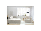 Sofá esquinero fijo modular - Megeve - Tela texturizada - Con 1 sillón y 1 puf - Esquina derecha