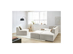 Modular Fixed Corner Sofa - Megeve - Textured Fabric - With 1 Armless Chair and 1 Pouffe - Left Corner