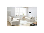 Sofá esquinero fijo modular - Megeve - Tela texturizada - Con 1 sillón y 1 puf - Esquina derecha