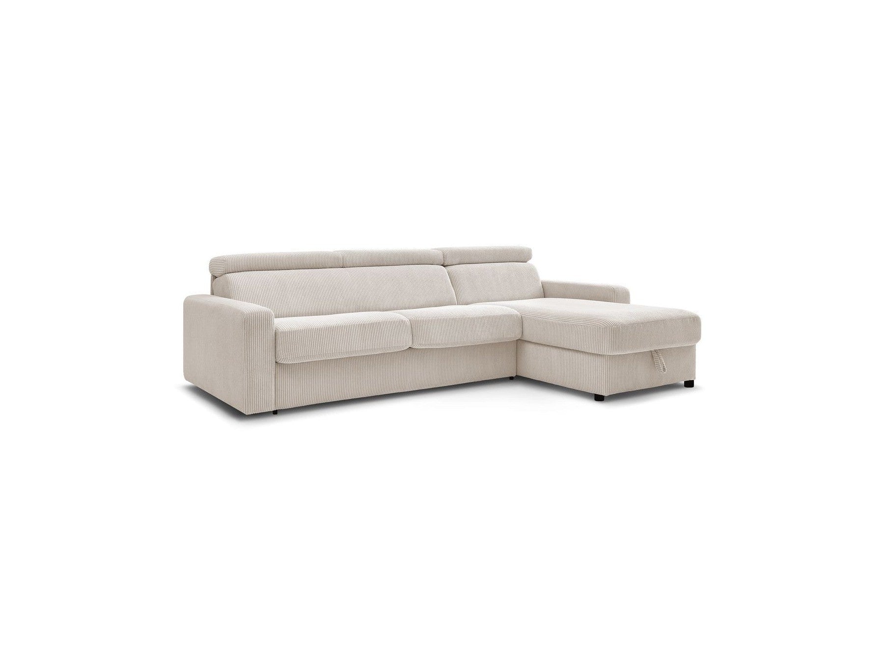 Sofá esquinero reversible convertible con arcón - 140x190 - Monaco - Pana
