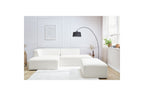 Megeve - Modular Fixed Corner Sofa - Bouclé Fabric - With Pouffe - Left Corner