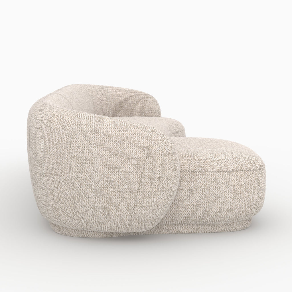 Nova - Canapé D'Angle Modulable 4 Places En Tissu Beige Chiné