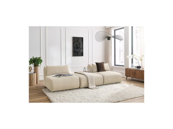 Jeanne - Fixed 3-Seater Straight Sofa - Velvet Fabric