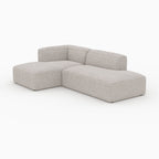 Hestia - Sofá esquinero modular izquierdo de tela beige 4 plazas