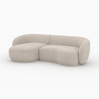 Nova - Canapé D'Angle Modulable 4 Places En Tissu Beige Chiné