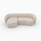 Nova - Canapé D'Angle Modulable 4 Places En Tissu Beige Chiné