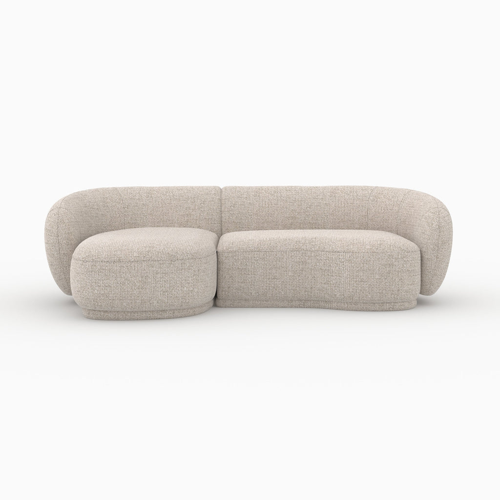 Nova - Canapé D'Angle Modulable 4 Places En Tissu Beige Chiné