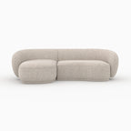 Nova - Canapé D'Angle Modulable 4 Places En Tissu Beige Chiné