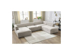 Fixed Panoramic Sofa - Megeve - Textured Fabric - Left Corner