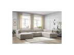 Fixed Panoramic Sofa - Megeve - Textured Fabric - Left Corner